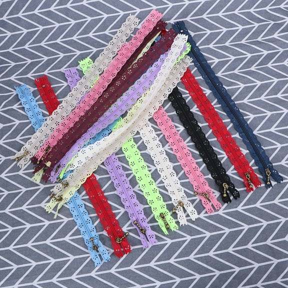 FRCOLOR  20 Pcs Zipper Slider Sewing Supplies Lace Clothing Zippers Flower Decor