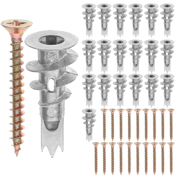 FRCOLOR  20 Sets Spiral Expansion Plug Self Drilling Drywall Anchors