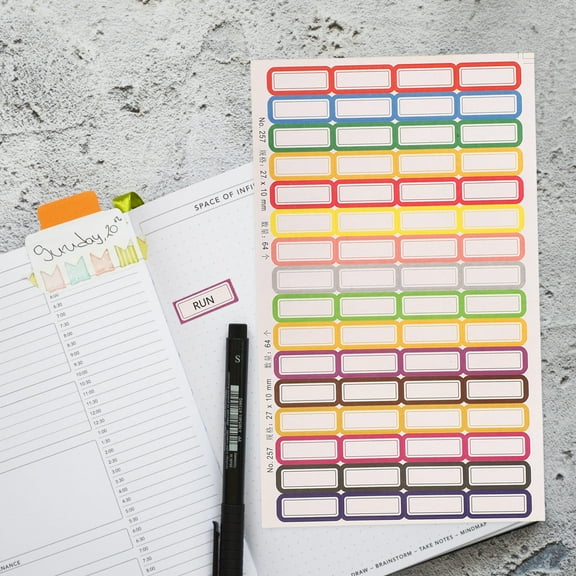 FRCOLOR 20 Sheet Name Tag Stickers Blank Name Labels Adhesive Clothes Bottle Book Bag Stickers Tags For School Office Supplies