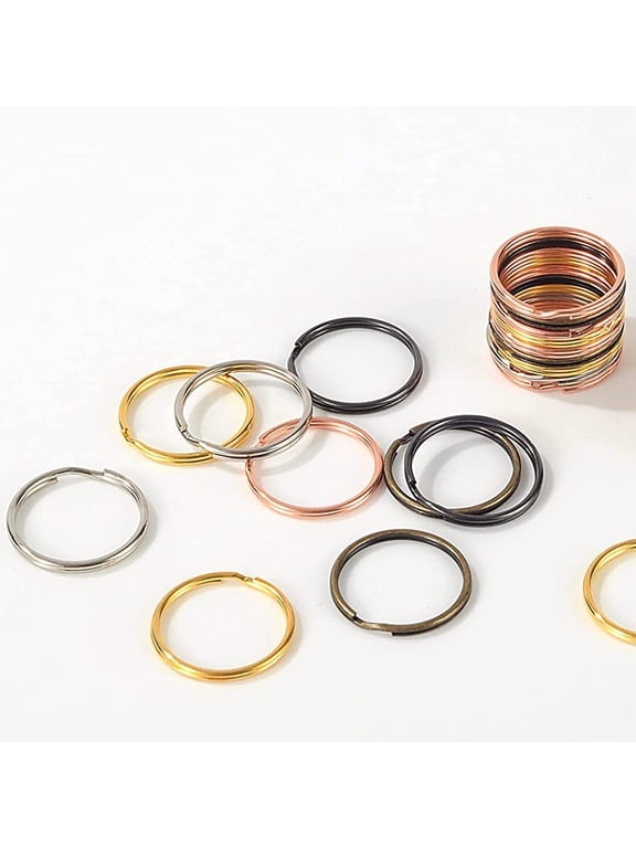 200Pcs Metal Key Rings Assorted Colors Durable Round Keychain Rings for DIY