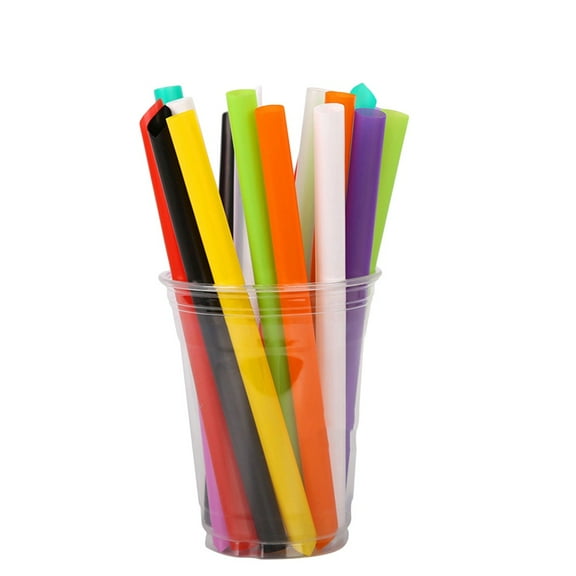 FRCOLOR 200Pcs Disposable Drinking Straws Wide Straw for Party Bar Beverage Shop (Individually Wrapped)