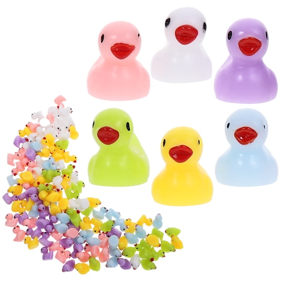 LABSERRON Miniature Resin Figurines Mini Duck Figurine Pink For Lawn Landscape Decor 200Pcs 0.9In