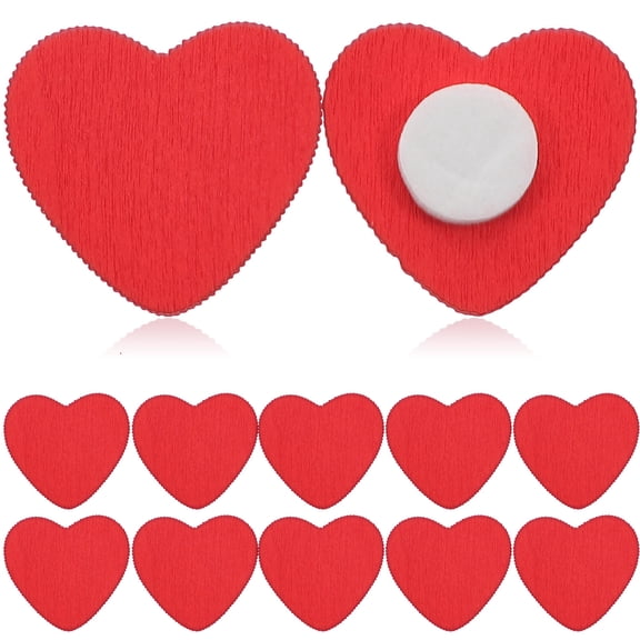 LABSERRON Valentine's Day Love Wood Wooden Hearts Red Wood 200Pcs