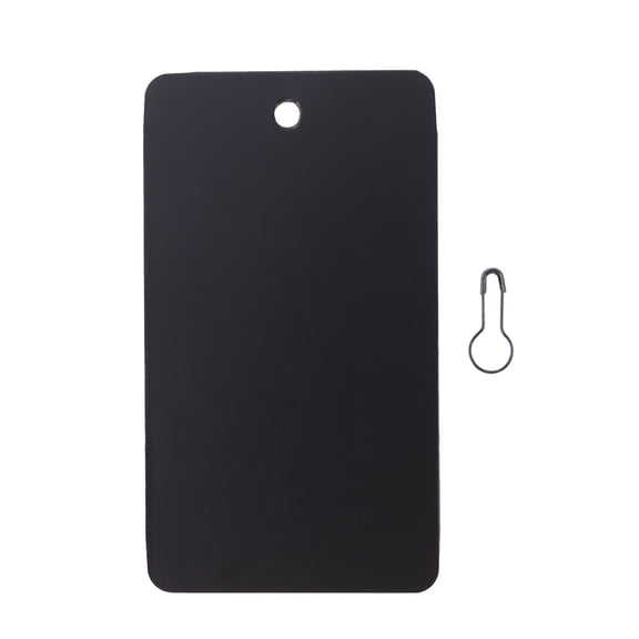 FRCOLOR 200Pcs Plastic Hanging Tags Black PVC Material with Hole for Lanyard Suitable for Conferences
