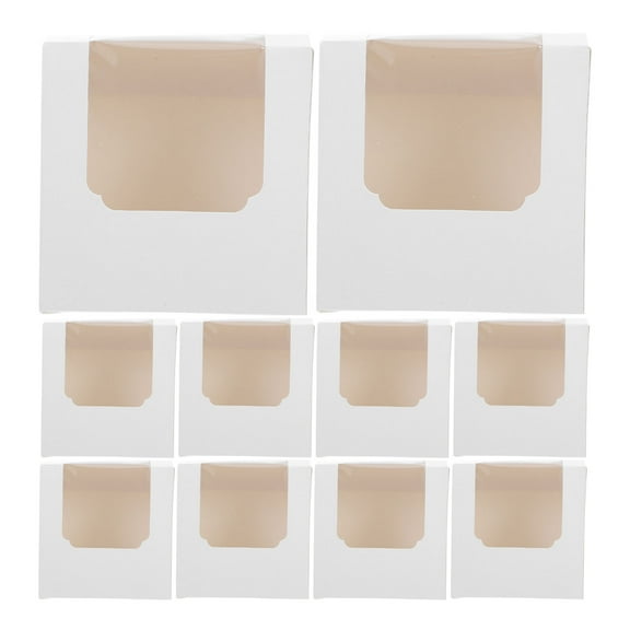 FRCOLOR 20PCS Cupcake Boxes Kraft Paper Individual Cupcake Box Single Container Paper Holder with Window for Muffins Packaging Boxes for Birthdays Party Favor