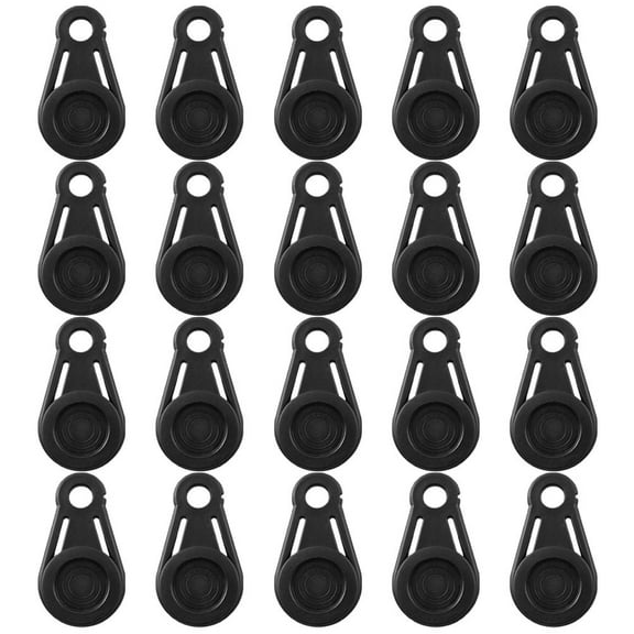 FRCOLOR 20Pcs Black Plastic Tarp Clips for Clamping Control in Strong Winds