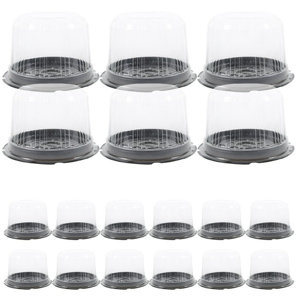 FRCOLOR 20Pcs Cake Packing Box Round Cake Box Baked Dessert Packing Box Transparent Cake Wrapping Box