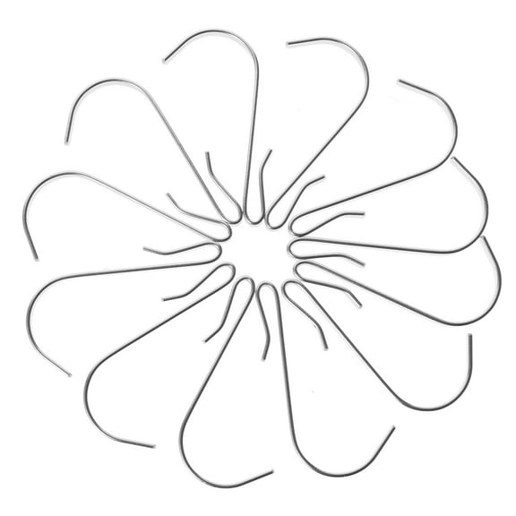 FRCOLOR 20Pcs J Shaped Stainless Steel Hooks Wire Rack Hooks Sink Hooks Heavy Duty Hooks