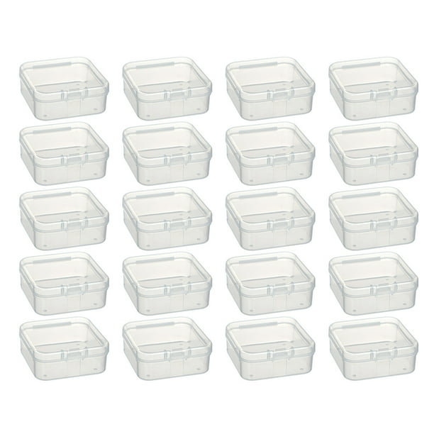FRCOLOR 20Pcs Small Clear Plastic Containers with Lids Bead Organizers