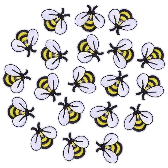 FRCOLOR 20Pcs Embroidery Applique Bee Patch Stickers for Clothing Decoration and Repair Multi Color