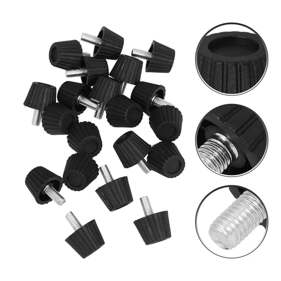 FRCOLOR 20-Pack Adjustable Rubber Furniture Levelers with Screw-in Threaded Legs for Tables, Chairs, Stools, Cabinets, Desk Feet