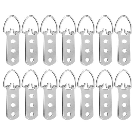 FRCOLOR 20pcs D-Ring Picture Hangers With Screws Three Hole Hooks For Hanging Frames Wall Mounting Hardware D-Ring Picture Hanger
