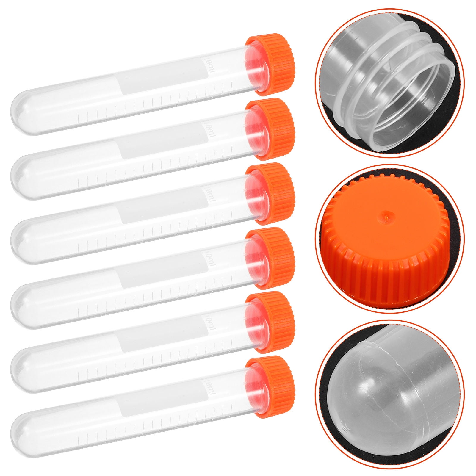 FRCOLOR 20pcs Plastic Tube With Lid 10ml Sample Test Tube Small Storage ...