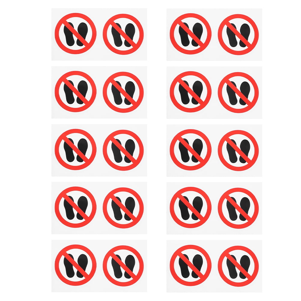 FRCOLOR 20pcs Universal Warning Sticker Small Do Not Step Sticker ...