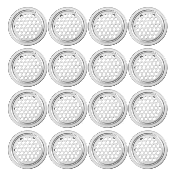 FRCOLOR 20pcs Wardrobe Mesh Hole Metal Air Vent Stainless Steel Louver Air Vent Roofing Vents Ventilation Covers Furniture Air Vent for Home and Office ( Silver ),14.96"X1.18"X0.24"