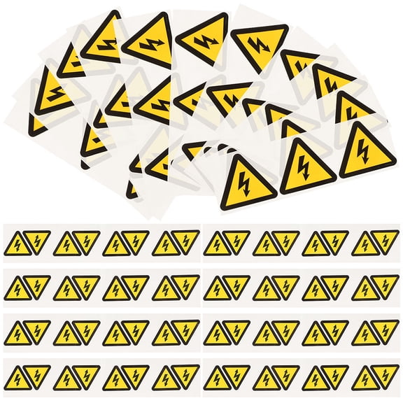 FRCOLOR  24 Pcs Electric Shocks Equipment Sticker High Voltage Warning Decal Protector Yellow