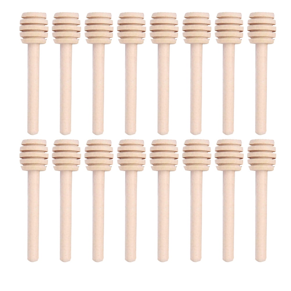 FRCOLOR 24PCS Wooden Honey Dipper Sticks Jam Dippers Syrup Stirrers for