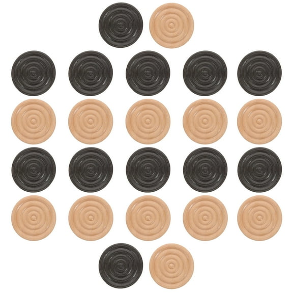 FRCOLOR 24pcs Elegant Wooden Chess Pieces Solid Wood Chess Party Game Supply Wood Checkers Pieces Wood Checkers Accessories For Playing