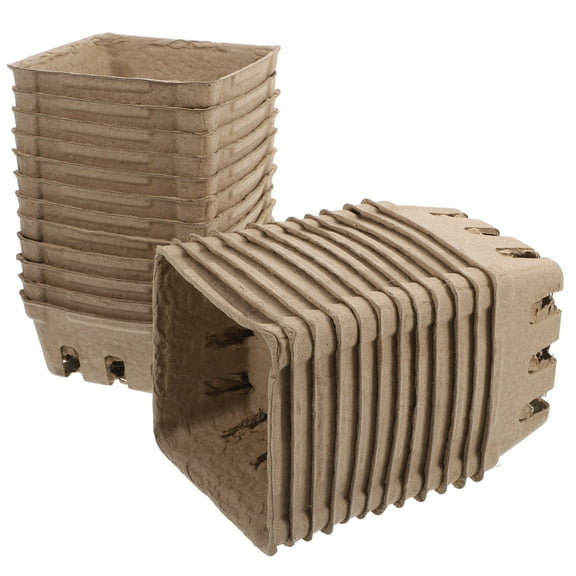 FRCOLOR 24pcs Pulp Fiber Produce Boxes Small Fruit Storage Basket Blueberry Strawberry Container Produce Vented Holder For Farmers Market And Grocery Store