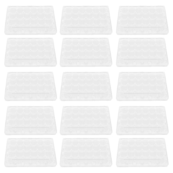FRCOLOR 24-Pack Clear Quail Cartons with Grid Holders, Small Storage Box Rack for Quail, Pheasant, Eggs, 1.57"x0.79"x0.39"