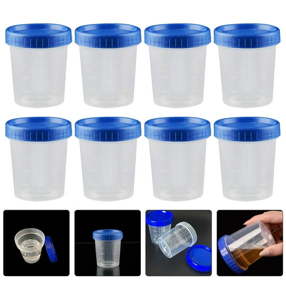 FRCOLOR  25 Pcs Blue Lid Measuring Cup Measure with Laboratory Sample Cups