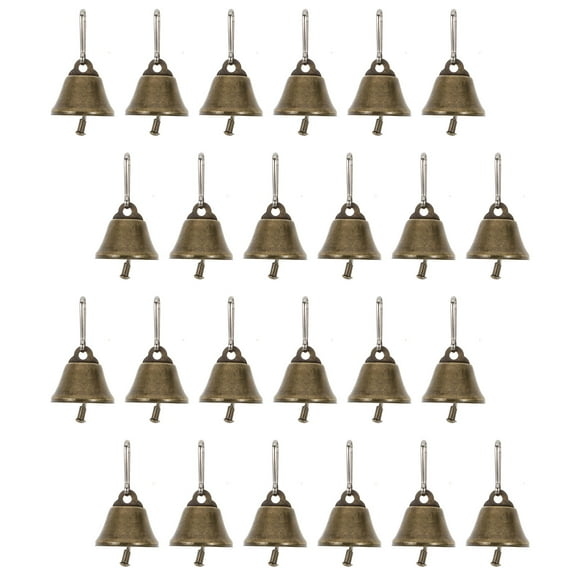 FRCOLOR 25 Pcs Christmas Bells Bronze Horn Bell Home Ornaments 4X3.8X3.8CM