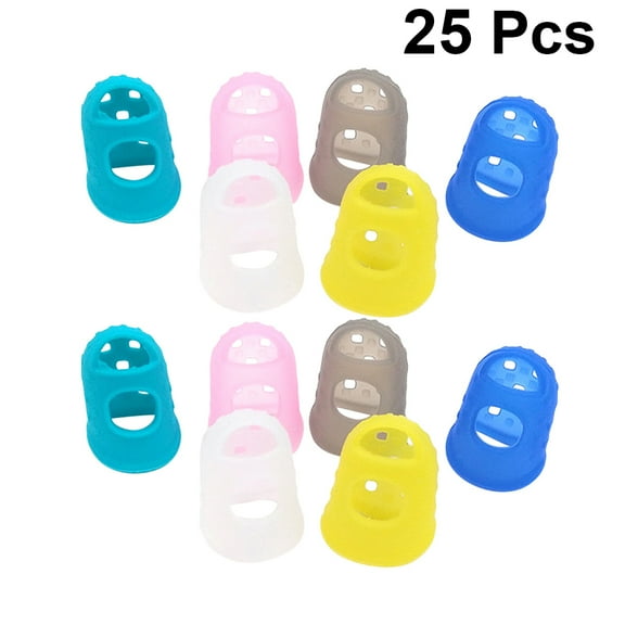 FRCOLOR 25 Pcs Key Guitar Finger Cots Finger Tip Protectors for Guitar 3*2.3cm