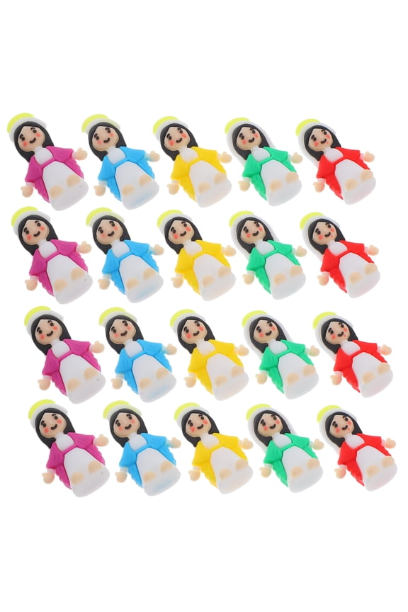 FRCOLOR  25 Pcs Ladybug Pendant Keychain Mary Dolls Mini Maria Ornaments