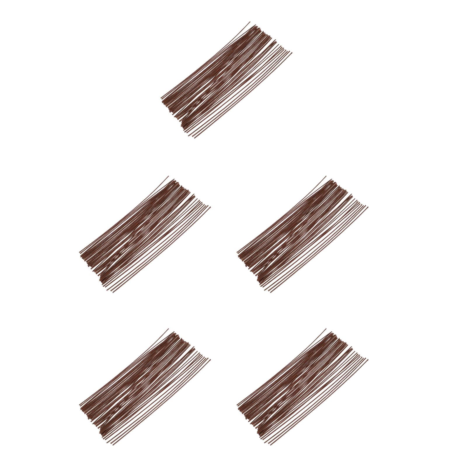 FRCOLOR 250 Pcs Floral Stems Wire Brown DIY Crochet Flower Sticks Wire Stick Artificial Flower Stems for DIY Flower Arrangements Bouquets