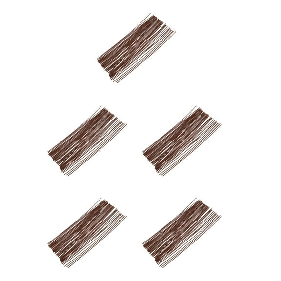 FRCOLOR 250 Pcs Floral Stems Wire Brown DIY Crochet Flower Sticks Wire Stick Artificial Flower Stems for DIY Flower Arrangements Bouquets