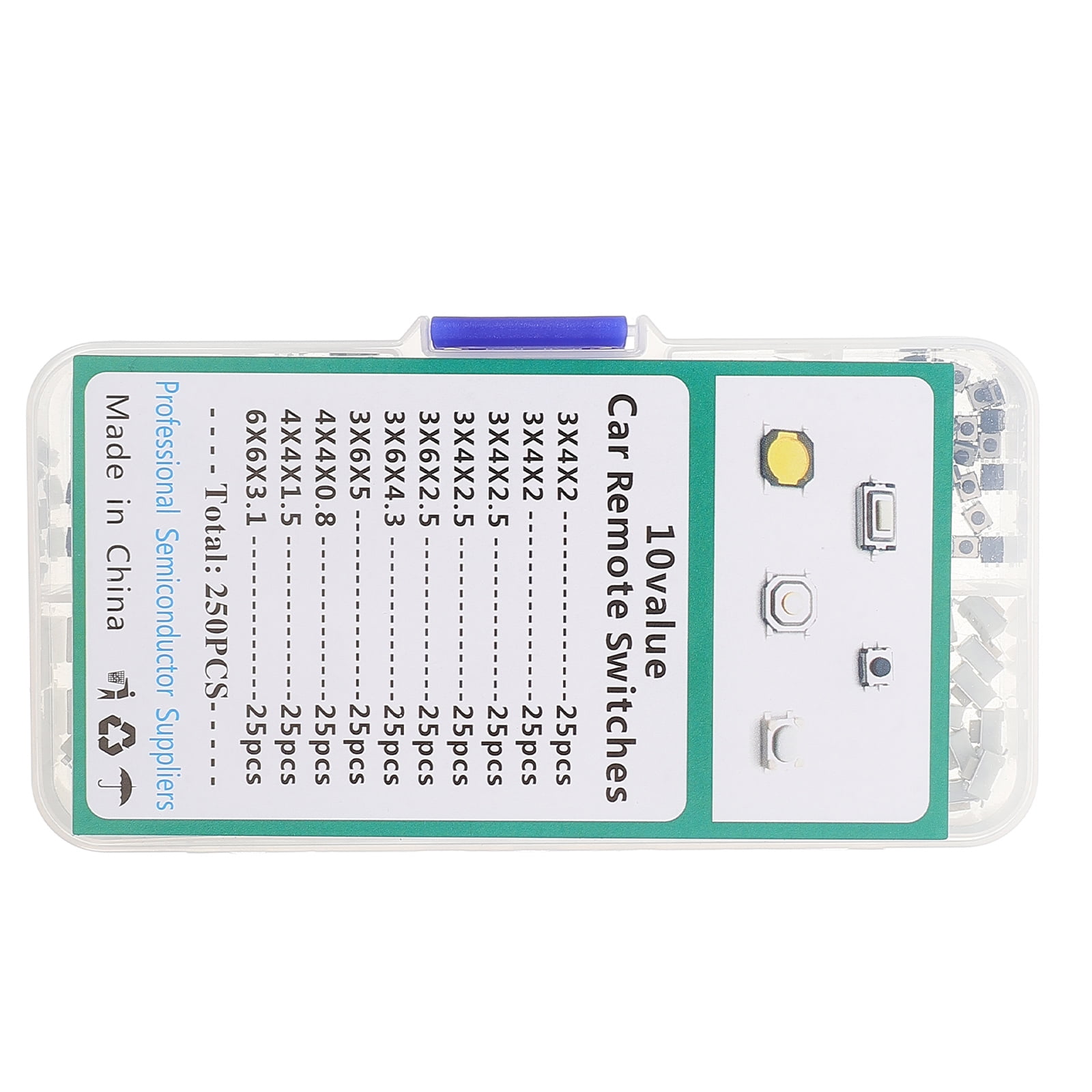 KAKOWELY Mini On Off Switch Tactile Switch Assorted Color 250Pcs For ...