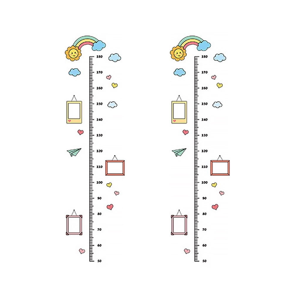 FRCOLOR 2PCS Kids Room Cartoon Adhesive Height Chart Sticker Removable