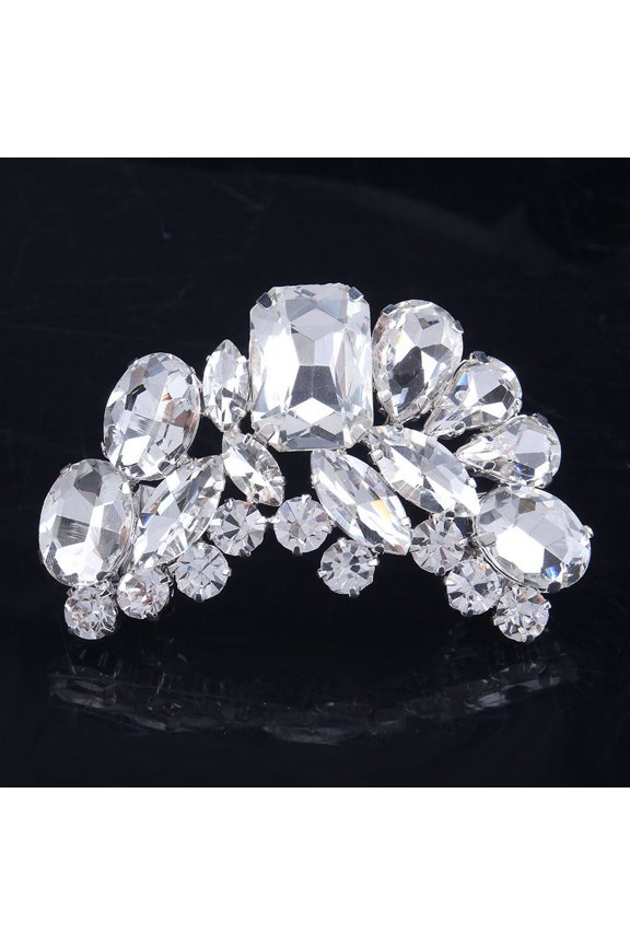 2PCS Rhinestone Crystal Flower Shoe Buckle Shoe Clips for Bridal Wedding Party Shoe DIY Decoration