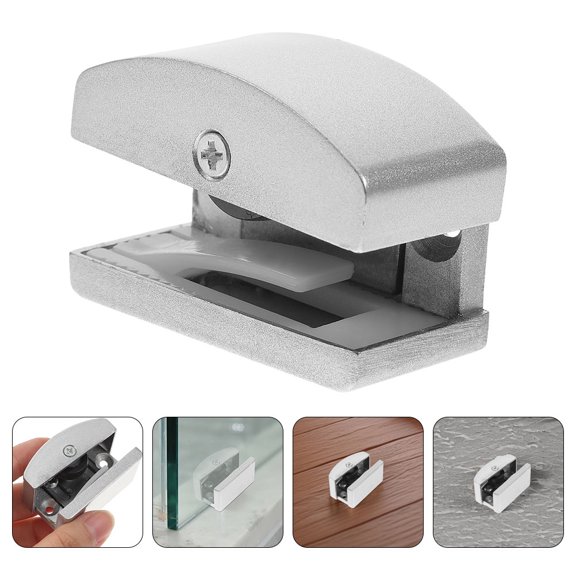 TAILTOSS 2Pcs Sliding Shower Door Bottom Guide Plated Silver Glass Door Stopper Smooth Sliding System