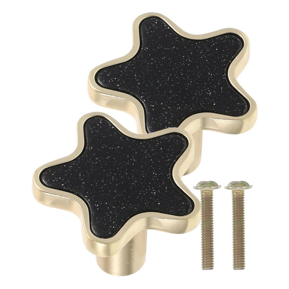 FRCOLOR 2PCS Star Shaped Mini Handle Dresser Vintage Dresser Retro Vanity Furniture Hardware Pull Cabinet Pull Metal Drawer Knob Pulls Furniture Accessory