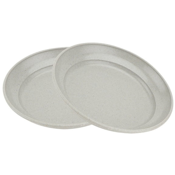 FRCOLOR 2Pack Planter Trays Plastic Tray Grey Soil Containment Simple Flat Design Home Decoration