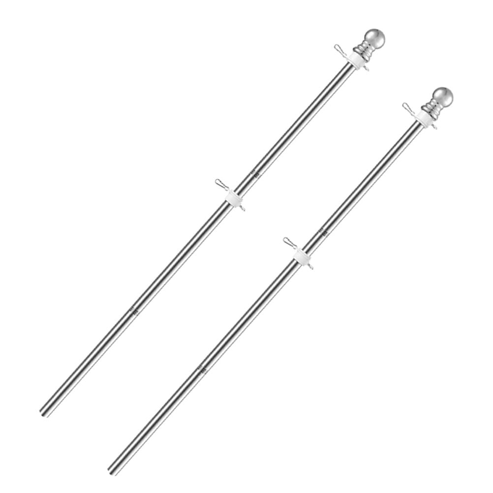 LABSERRON Flagpoles Residential Extendable Stainless Steel 2Pcs