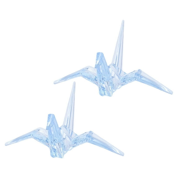 FRCOLOR 2Pcs 11.60X9.00X5.70in Acrylic Origami Crane Statue for Desktop and Garden Decor