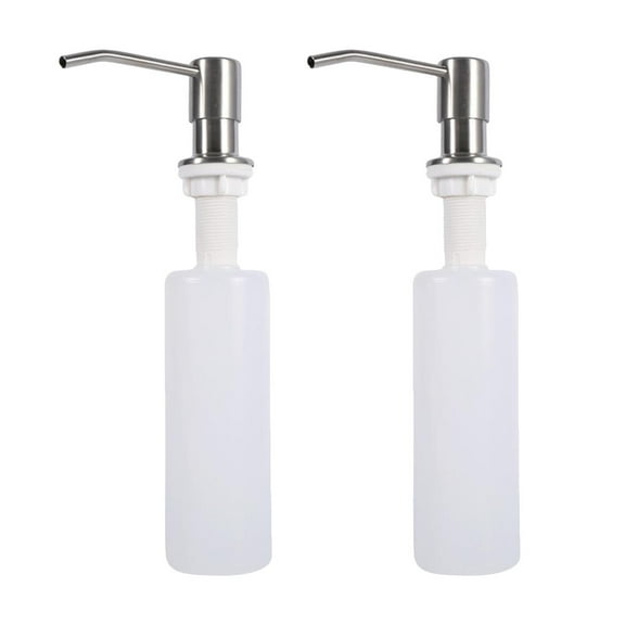FRCOLOR 2Pcs 300ml Sink Liquid Soap Bottle Pump Bottle Essence Dispenser Washbasin Supply for Kithcen Bathroom(White),1.3"X0.67"X0.67"