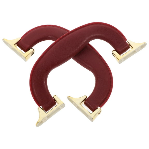 FRCOLOR 2Pcs Artificial Leather Luggage Case Handle For Travel Bags Replacement Pull Handles For Suitcases And Travel Accessories Red