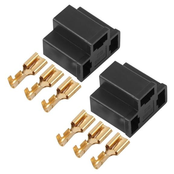 2Pcs Waterproof Black Plastic Car Jack Connectors for Automobile Repair Workshop Practical Use