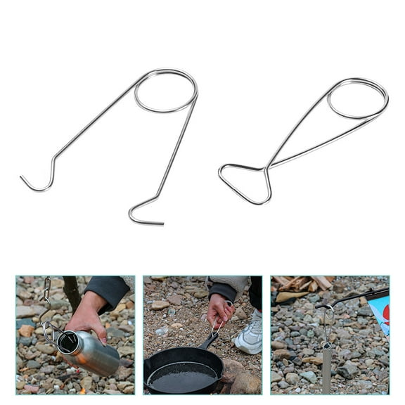 PAMINGONO Stainless Steel Bottle Hanger Outdoor Enthusiasts 2Pcs 5.9X4.1X0.1In