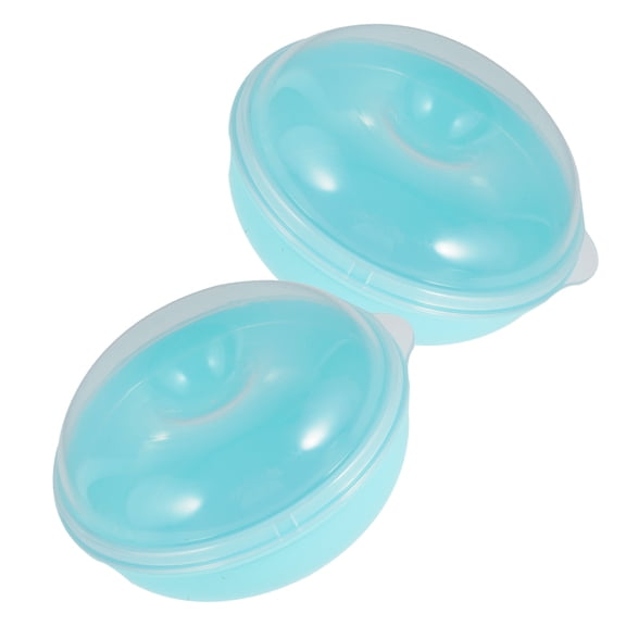 WRISTBIQUE Kitchen Use Rectangular Bagel Storage Container Sky-Blue 2Pcs 12.50X12.50X6.50Cm