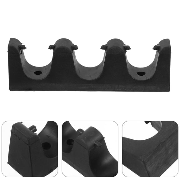 WASHWEPE Pool Stick Stand Black Plastic PP For Billiard Enthusiasts 2Pcs 5.3x1.6x1.0in