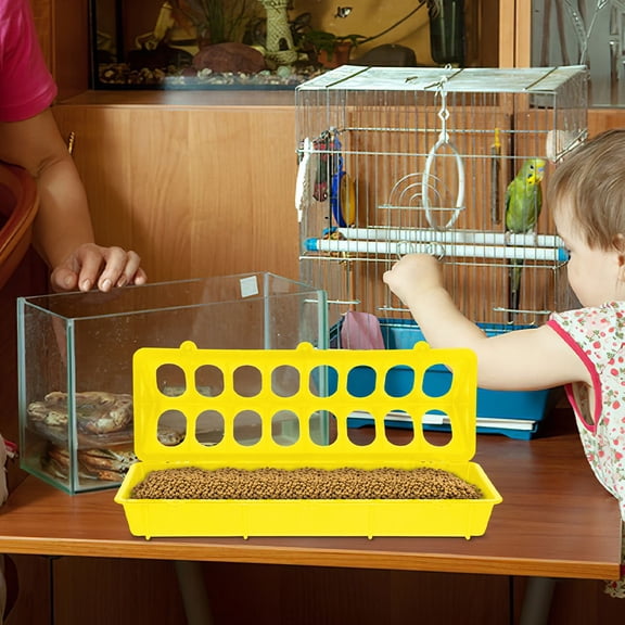 FRCOLOR 2Pcs Chick Feeder Plastic Feeder for Chicken Flip-over Feeder Feeding Holders Feed Containers