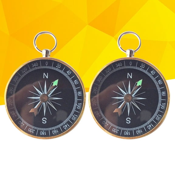 FRCOLOR 2Pcs Compass Keychain Portable Pocket Keyring Decorations Birthday Wedding Party Gift Favors