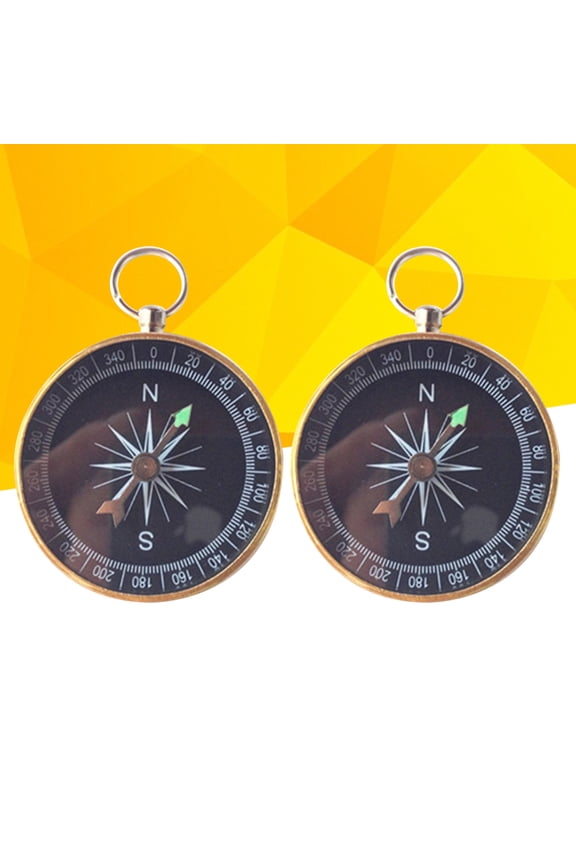 2Pcs Compass Keychain Portable Pocket Keyring Decorations Birthday Wedding Party Gift Favors