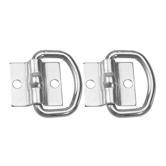 FRCOLOR 2Pcs D Rings Tie Down Anchor Hooks Heavy Duty Trailer Anchor Lashing Rings for Trailer Truck Bed Cargo Bracket Enclosed Points Pickup Camper Tie Down Straps Silver