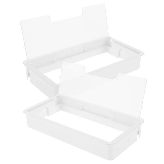 FRCOLOR 2Pcs Desk Grommets Desktop Cable Hole Covers Rectangular Cord Hole Plugs Plastic Wire Hole Cover