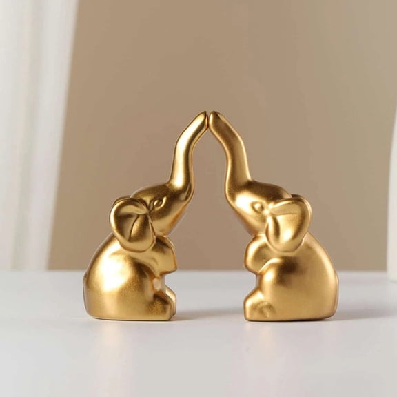 FRCOLOR 2Pcs Elephant Animal Figurine Collection Realistic Elephant Sculpture Desktop Ornament